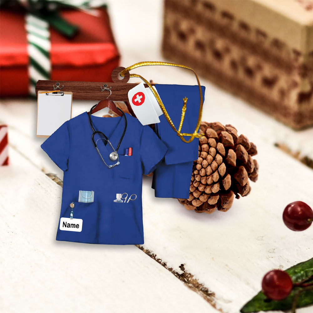 Nurse Uniform Custom Shaped Acrylic Ornament Two Sides Print, Name & Uniform Color Can Be Changed, Made By Acrylic And The 2 Sides Are The Same
