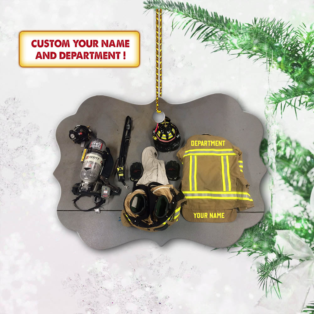 Firefighter Protective Equipment Personalized Medallion Aluminium Ornament One Side Print