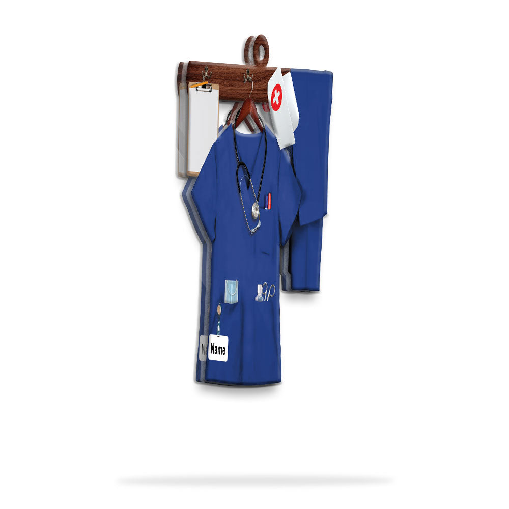 Nurse Uniform Custom Shaped Acrylic Ornament Two Sides Print, Name & Uniform Color Can Be Changed, Made By Acrylic And The 2 Sides Are The Same