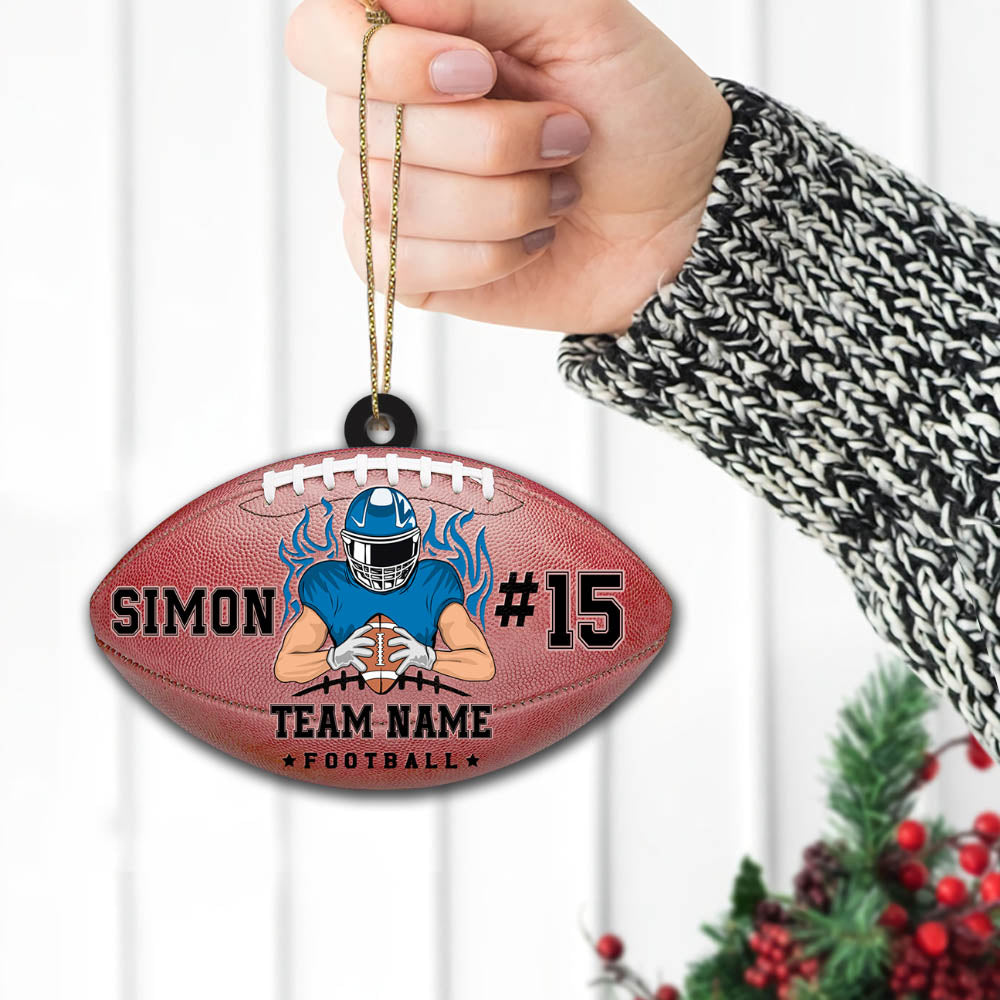 Personalized Football Acrylic Ornament 2 Sides Print, Made By Acrylic And The 2 Sides Are The Same