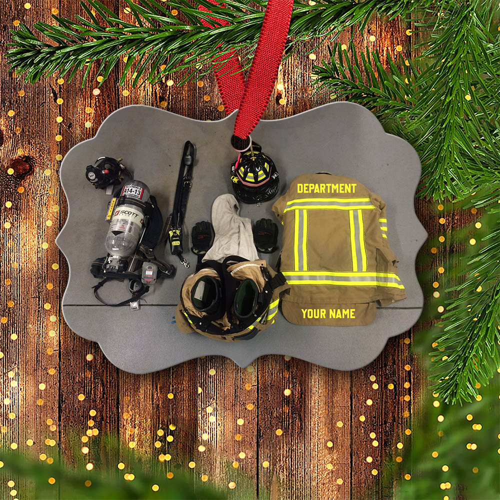 Firefighter Protective Equipment Personalized Medallion Aluminium Ornament One Side Print