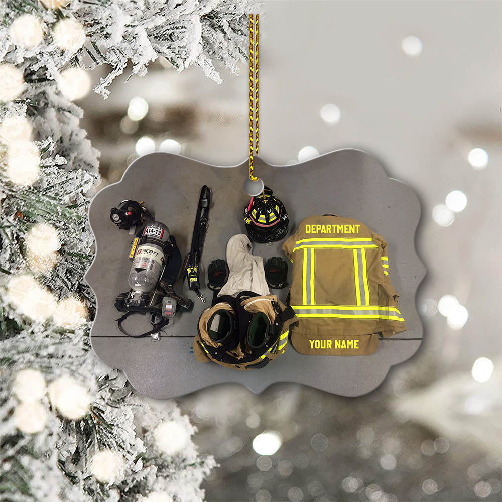 Firefighter Protective Equipment Personalized Medallion Aluminium Ornament One Side Print