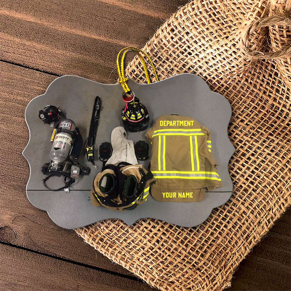 Firefighter Protective Equipment Personalized Medallion Aluminium Ornament One Side Print