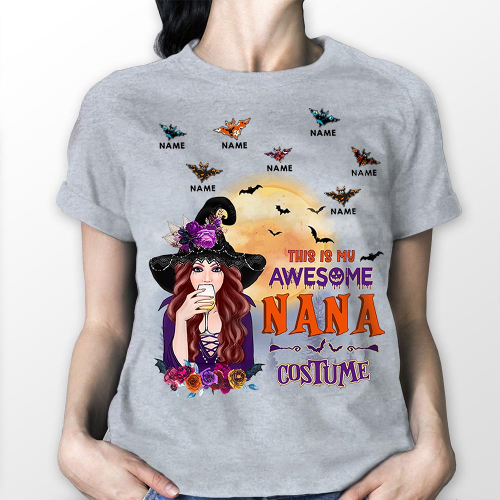 This Is My Awesome Grandma Costume Halloween Witch Personalized Shirt For Grandma,