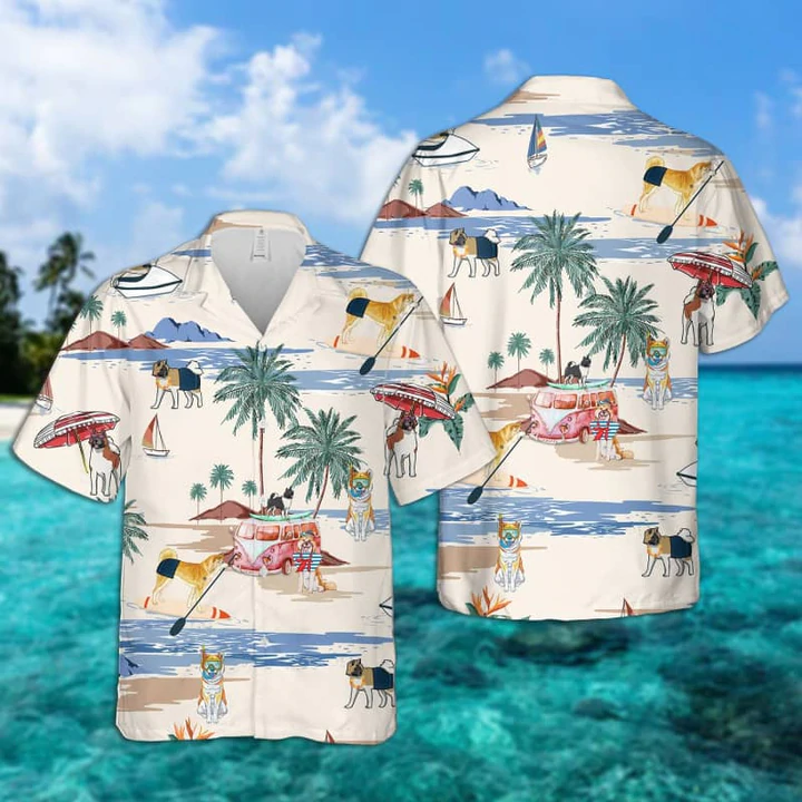 Akita Summer Beach Hawaiian Shirt, Hawaiian Shirts for Men, Hawaiian Shirts for Men, Aloha Beach Shirt