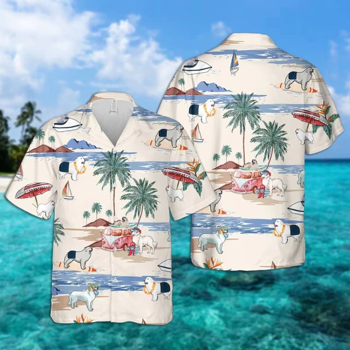 American Staffordshire Terrier Summer Beach Hawaiian Shirt, Hawaiian Shirts for Men, Hawaiian Shirts for Men, Aloha Beach Shirt