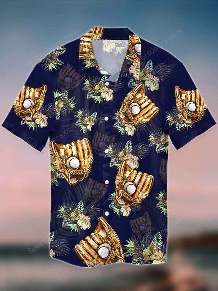 Baseball Catcher Tropical Hawaiian Shirt, Summer gift, Hawaiian Shirts for Men, Aloha Beach Shirt