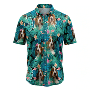 Basset Hound Tropical Hawaiian Shirt, Summer Hawaiian Shirts for Men, Aloha Beach Shirt