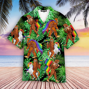 Bigfoot Gay Proud Of LGBT Rainbow Flag Aloha Hawaiian Shirts