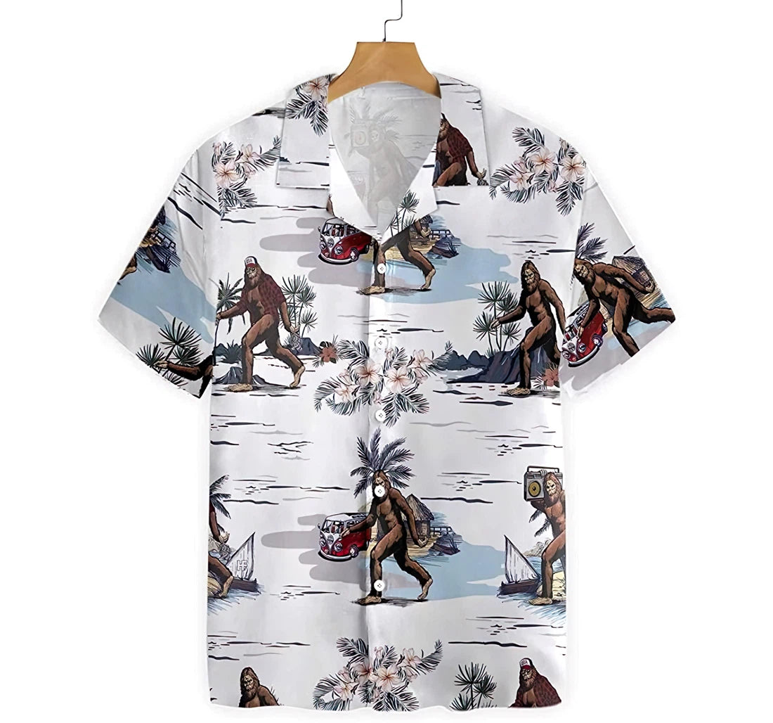 Bigfoots Are Ready Summer Hawaiian Shirt, Button Up Aloha Shirt For Men, Women