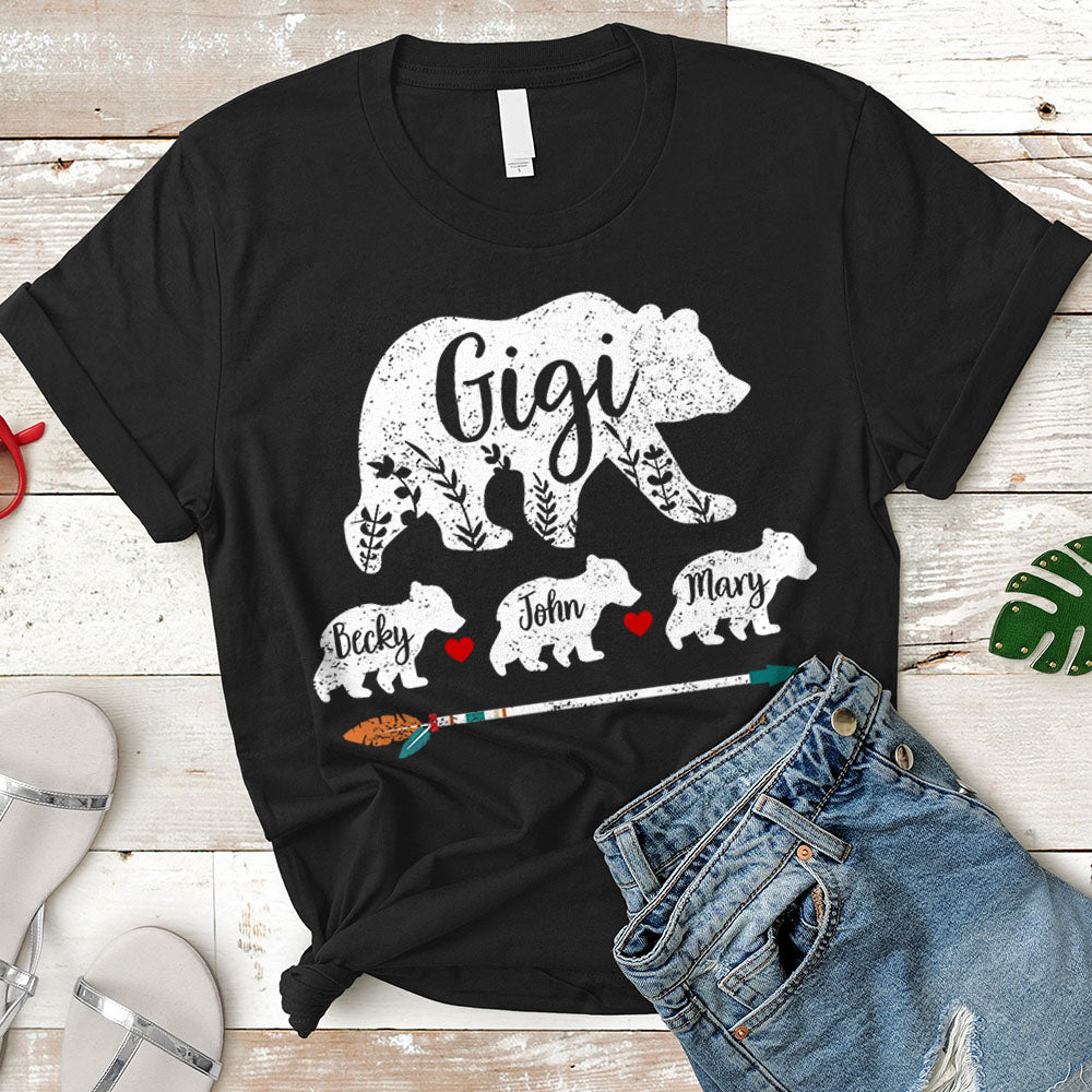 Personalized Nickname & Grandkid's Names Shirt Gigi Bear Shirt