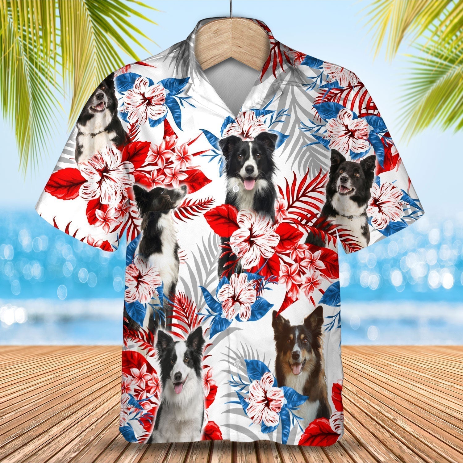 Border Collie Hawaiian Shirt- Summer aloha shirt, Hawaiian shirt for Men and women