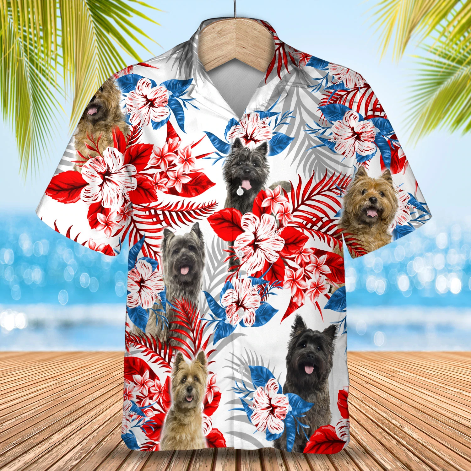 Cairn Terrier Hawaiian Shirt, Summer aloha shirt, Men Hawaiian shirt, Women Hawaiian shirt