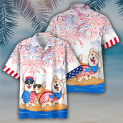 Corgi Hawaiian Shirts - Independence Day Is Coming, USA Patriotic Hawaiian Shirt