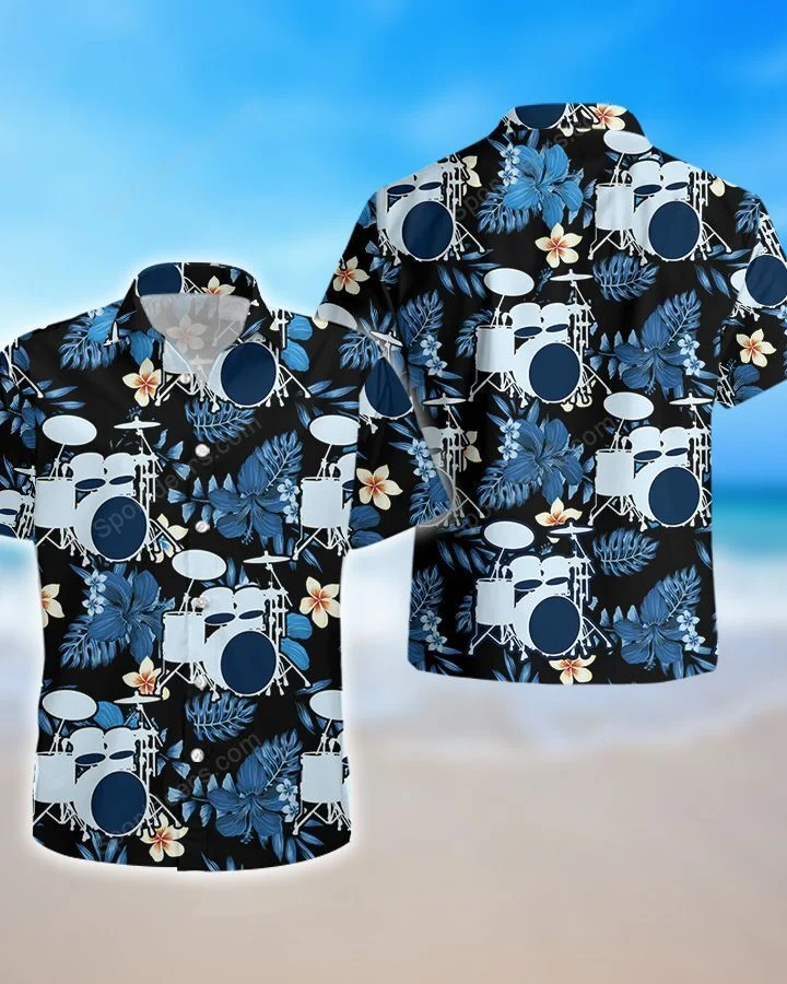 Drum - Floral Hawaiian Shirt, Summer gift, Hawaiian Shirts for Men, Aloha Beach Shirt