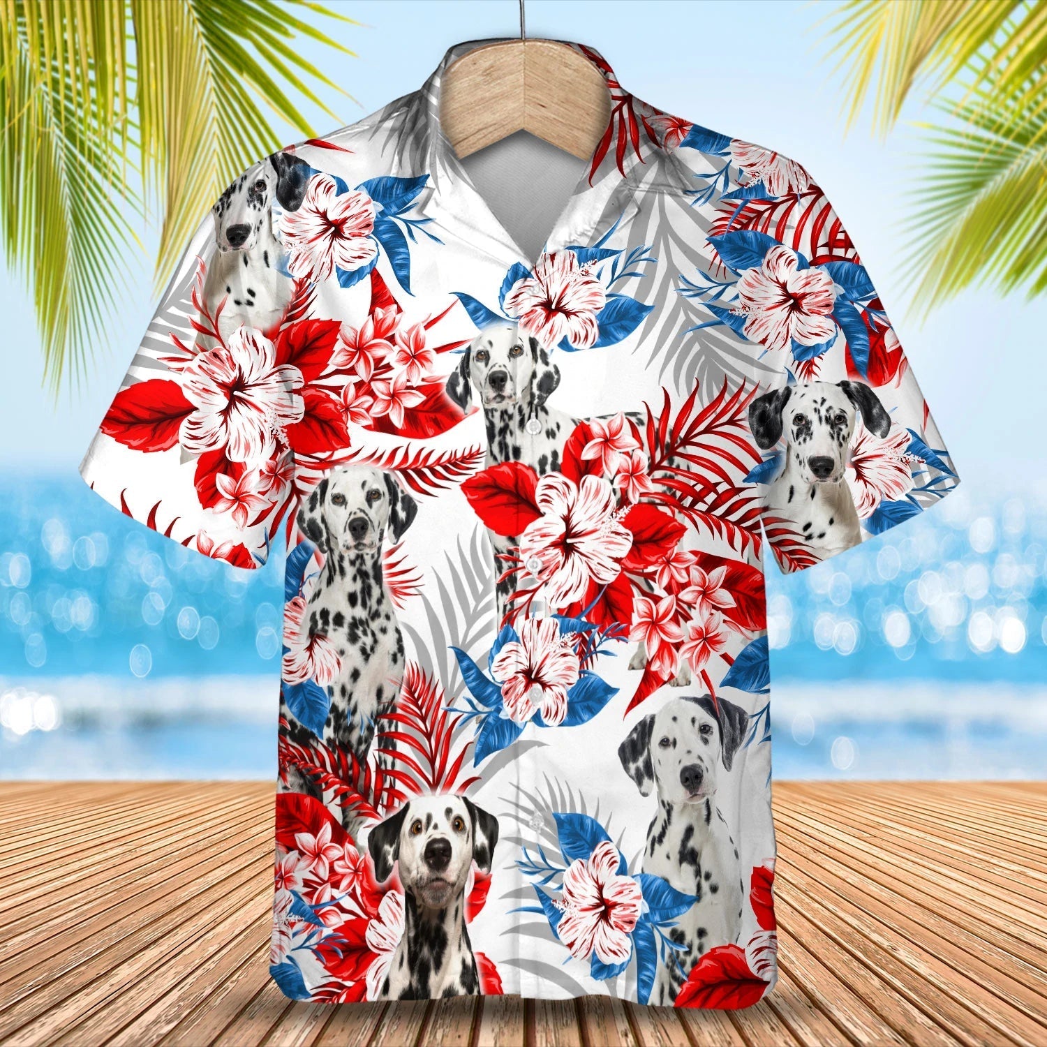 Dalmatian Hawaiian Shirt, Summer aloha shirt, Men Hawaiian shirt, Gift for summer