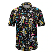 Dancing Day Of The Dead Hawaiian Shirt, Summer gift, Hawaiian Shirts for Men, Aloha Beach Shirt