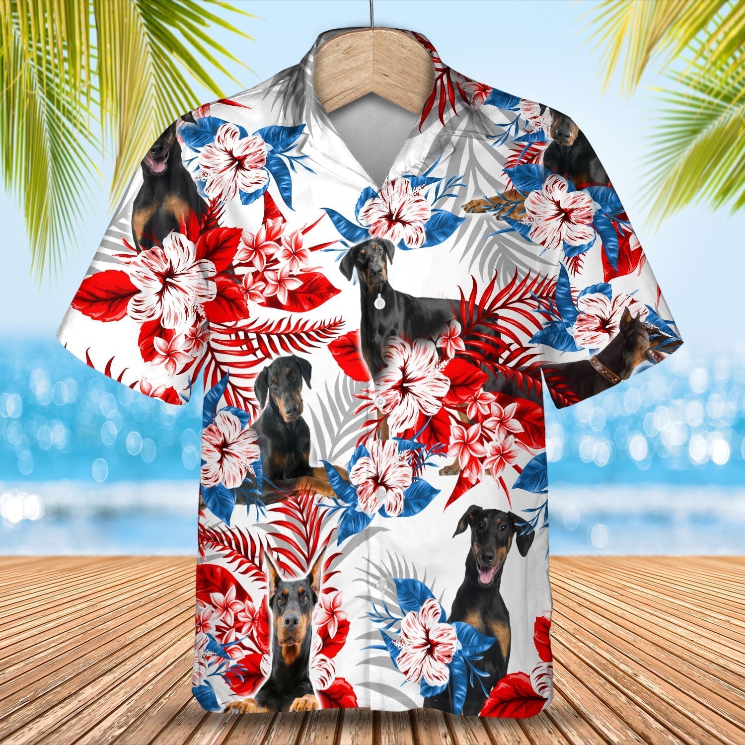 Doberman Pinscher Hawaiian Shirt - Summer aloha shirt, Hawaiian shirt for Men and women