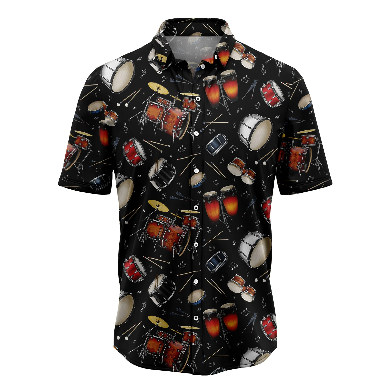 Drum Retro Hawaiian Shirt, Summer gift, Hawaiian Shirts for Men, Aloha Beach Shirt