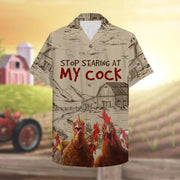 Farmer Chicken Stop Staring At My Cock Hawaiian Shirt