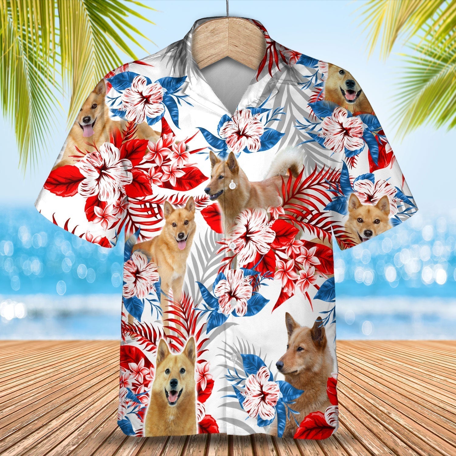 Finnish Spitz Hawaiian Shirt - Summer aloha shirt, Hawaiian shirt for Men and women
