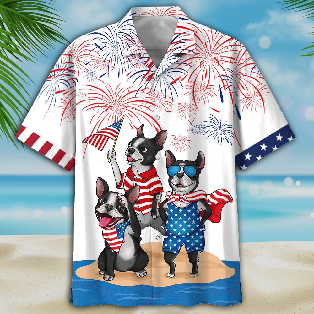 French Bulldog Hawaiian Shirt - Independence Is Coming, USA Patriotic Hawaiian Shirt