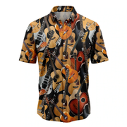 Guitar Awesome Hawaiian Shirt, Summer Hawaiian Shirts for Men, Aloha Beach Shirt