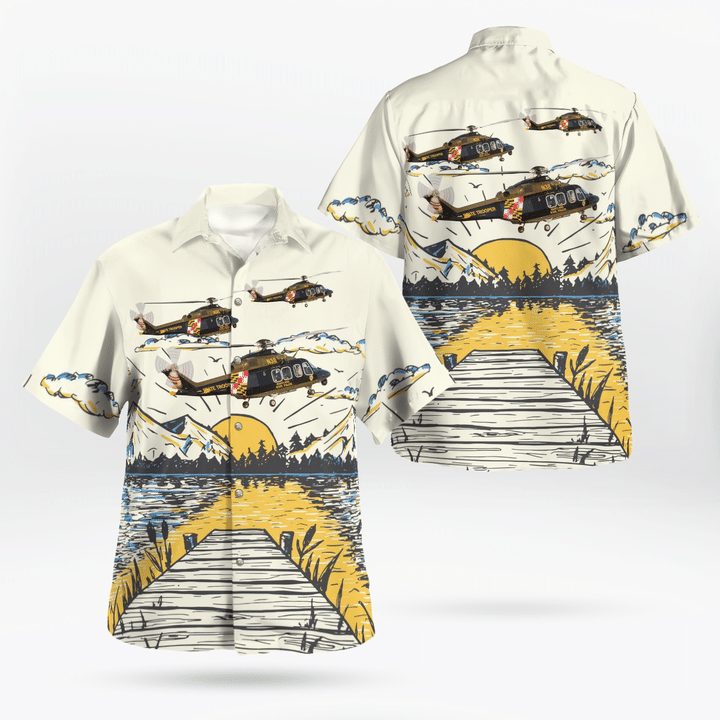 Maryland State Police Trooper 1 Helicopter Hawaiian Shirt, USA Patriotic Hawaiian Shirt