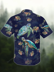 Ocean - Turtle Tropical Hawaiian Shirt, Summer gift, Hawaiian Shirts for Men, Aloha Beach Shirt
