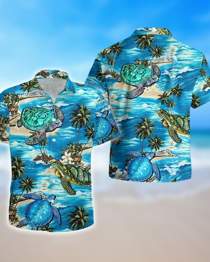 Ocean - Turtle Watercolor Hawaiian Shirt, Summer gift, Hawaiian Shirts for Men, Aloha Beach Shirt