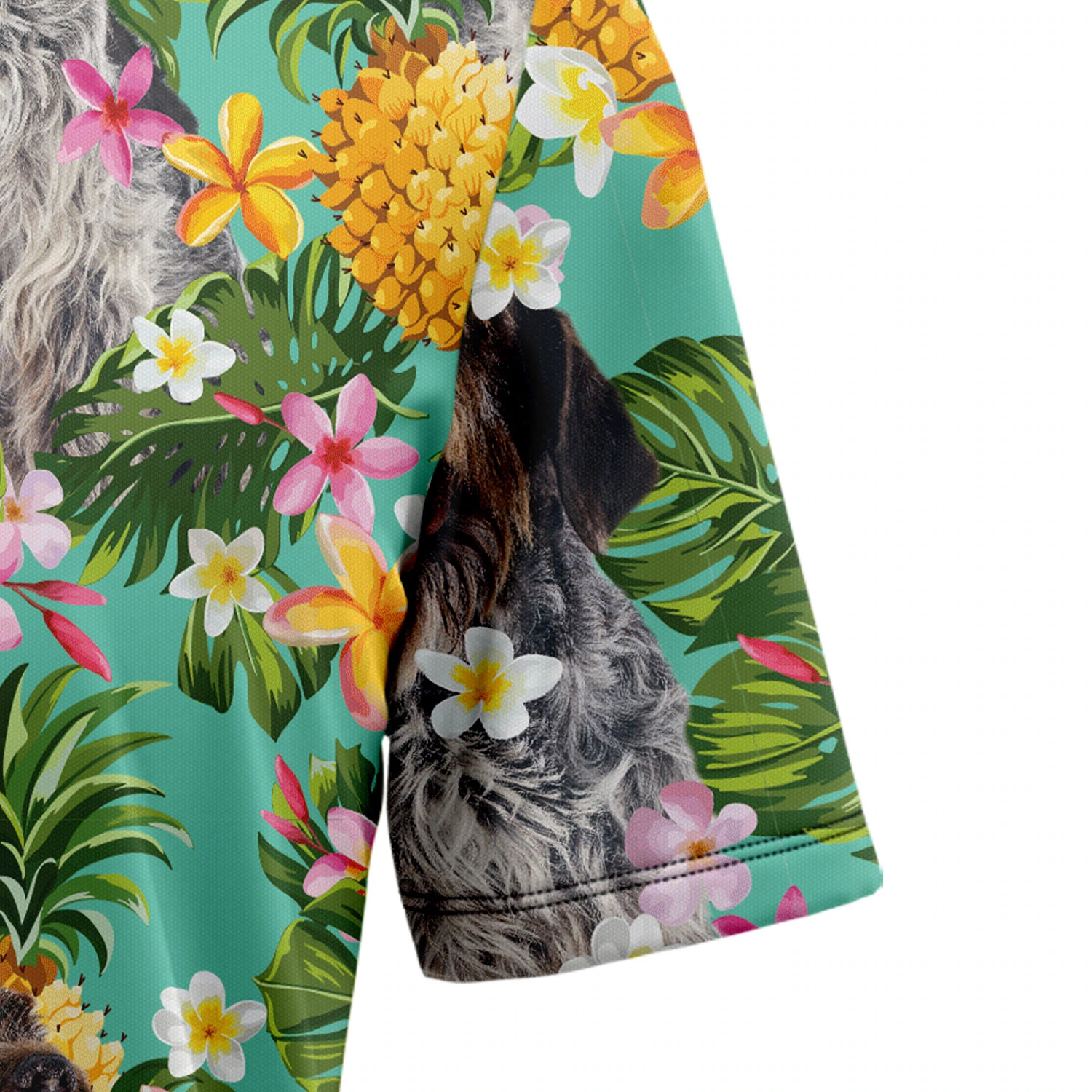 Tropical Pineapple Wirehaired Pointing Griffon Hawaii Shirt, Summer Hawaiian Shirts for Men
