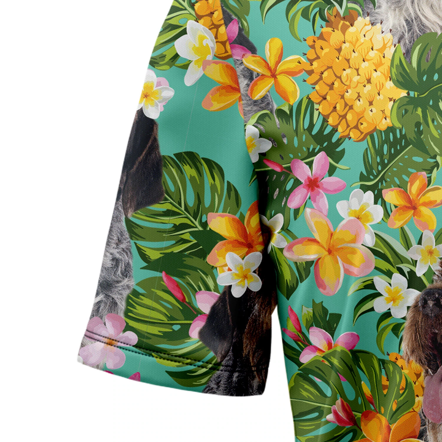 Tropical Pineapple Wirehaired Pointing Griffon Hawaii Shirt, Summer Hawaiian Shirts for Men