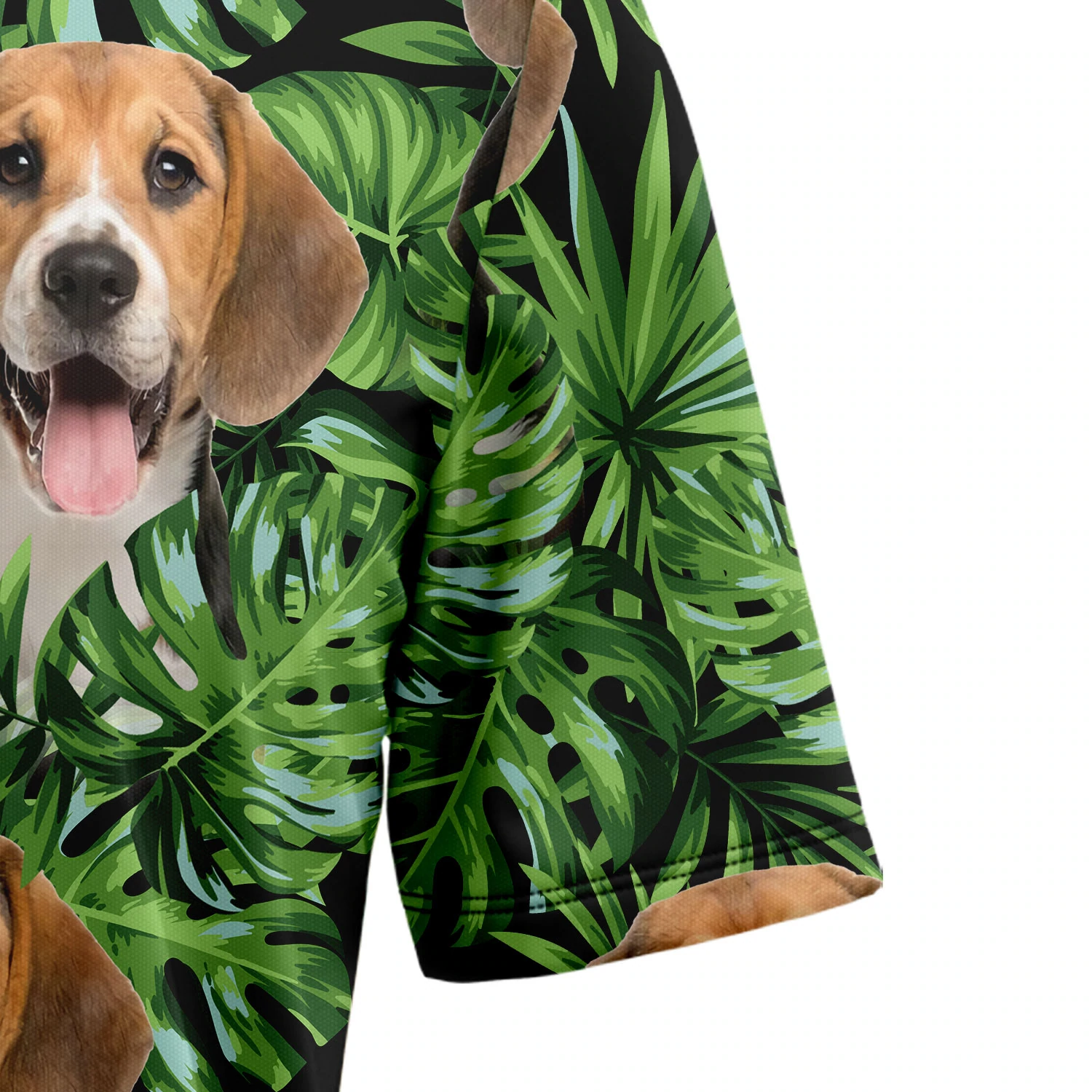 Custom Photo Dog Green Tropical Leaves Hawaiian Shirt, Summer Hawaiian Shirts for Men and Women Aloha Beach Shirt