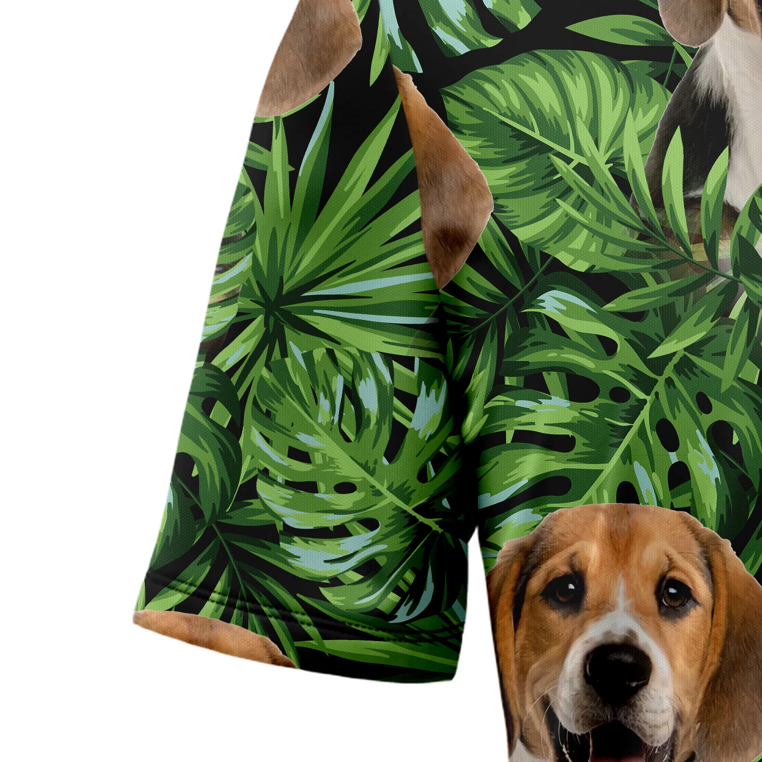 Custom Photo Dog Green Tropical Leaves Hawaiian Shirt, Summer Hawaiian Shirts for Men and Women Aloha Beach Shirt