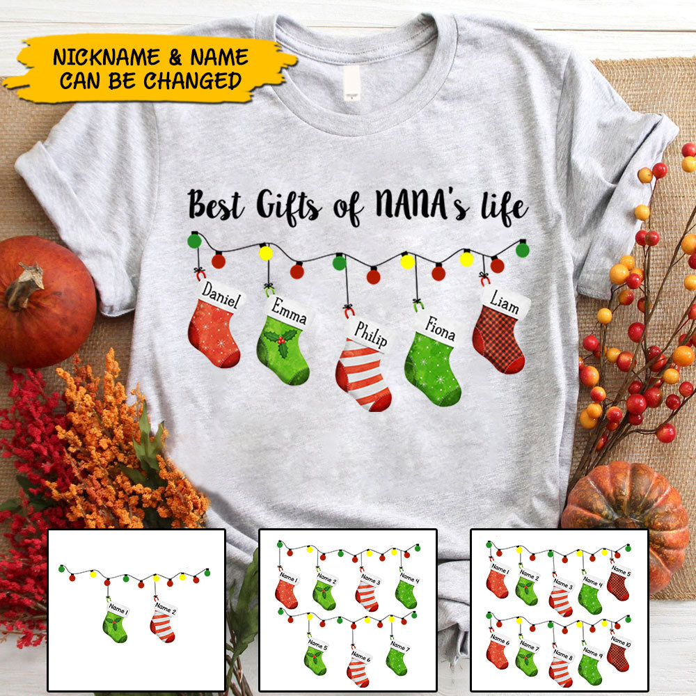 Personalized Xmas Shirt For Nana, Gigi, Grandma, Mimi, Best Gifts Of Nana's Life, Nickname & Grandkid's Names Can Be Changed
