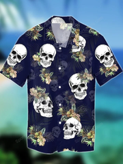 Skull Tropical Hawaiian Shirt, Summer gift, Hawaiian Shirts for Men, Aloha Beach Shirt