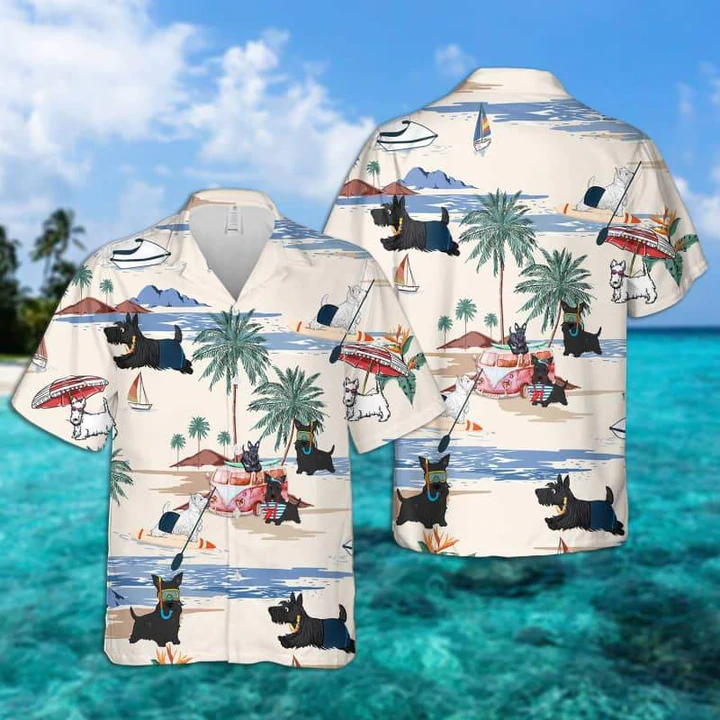 Scottish Summer Beach Hawaiian Shirt, Hawaiian Shirts for Men Women Short Sleeve Aloha Beach Shirt