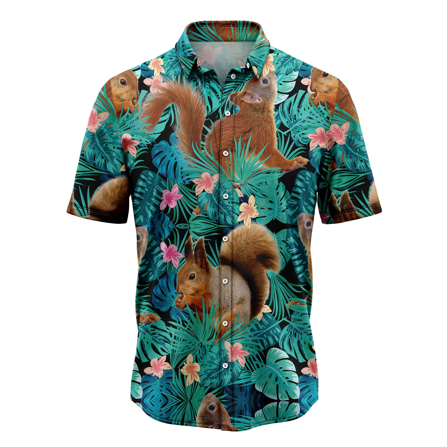 Squirrels Tropical Hawaii Shirt, Summer Hawaiian Shirts for Men, women Aloha Beach Shirt