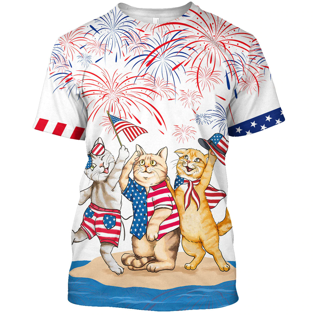 Cat American shorthair Shirts - Independence Day Is Coming, USA Patriotic Hawaiian Shirt