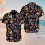 Vintage Skull With Native Feather Hawaiian Shirt