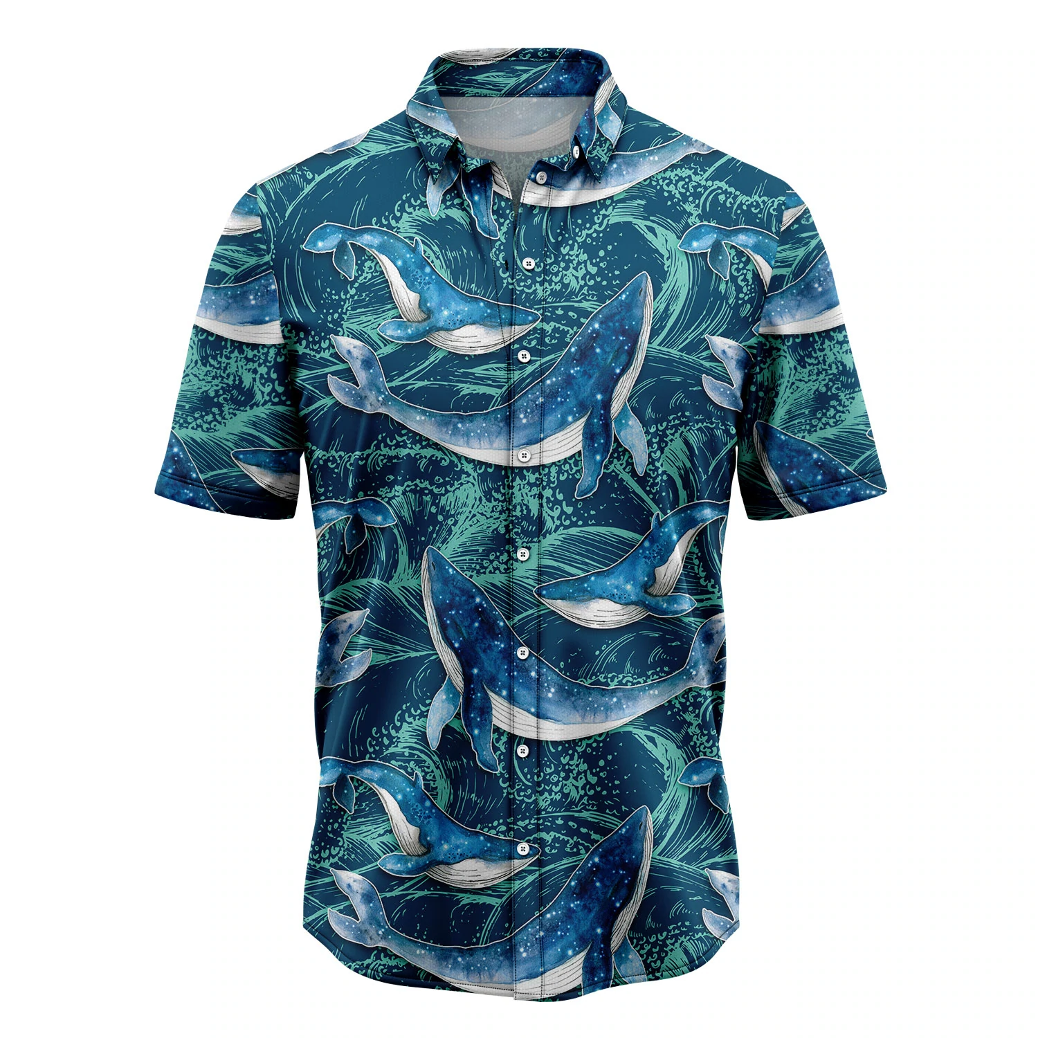 Whale Waves Hawaiian Shirt, Summer gift, Hawaiian Shirts for Men, Aloha Beach Shirt