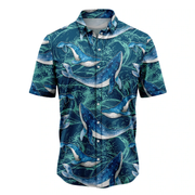 Whale Waves Hawaiian Shirt, Summer gift, Hawaiian Shirts for Men, Aloha Beach Shirt