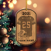 Football Player Christmas Ornament Gift, Personalized FREE with Name, Team and Number