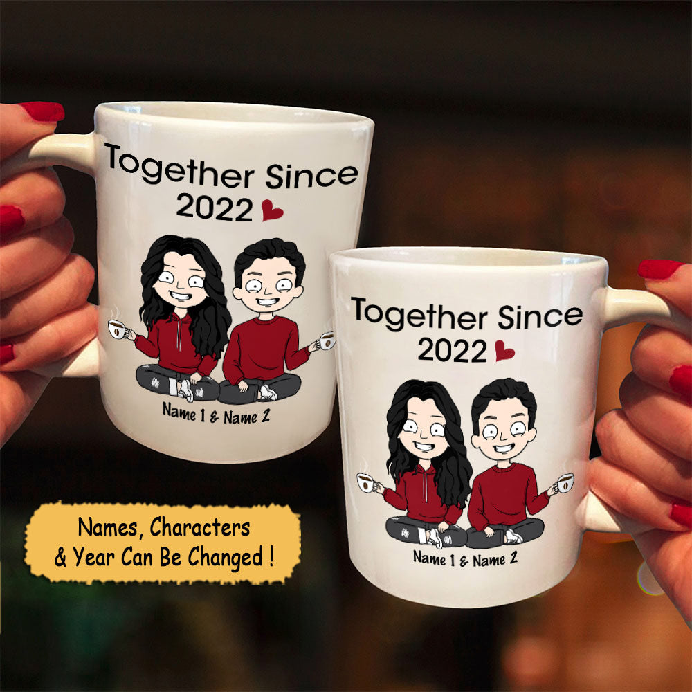 Together Since Personalized Mug Anniversary Valentine's Day Gift For Spouse Husband Wife Lovers Girlfriend Boyfriend
