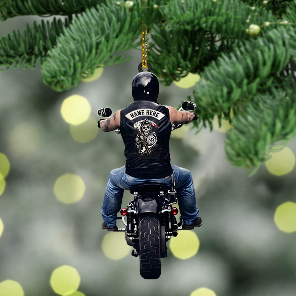 Biker Vr2 Personalized Shape Acrylic Ornament 2 Sides Print, Made By Acrylic And The 2 Sides Are The Same