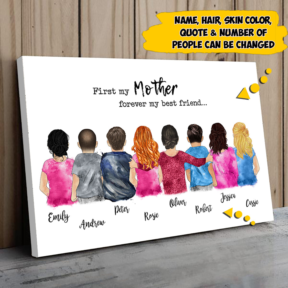 Personal Mother's Hug Mom/Daughters/Sons, Sisters/Brothers Poster Canvas, Perfect Gift For Mother's Day