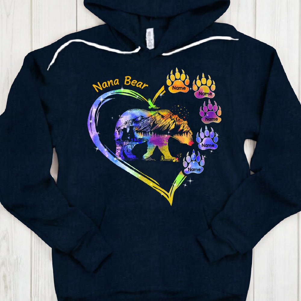 Personalized Grandma Bear T-Shirt , Mom T-Shirts , Nickname & Grandkid's Names Can Be Changed
