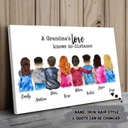 Custom Grandma's Hug, Mother's Hug Mom/Daughters/Sons, Sisters/Brothers Poster Canvas, Perfect Gift For Mother's Day