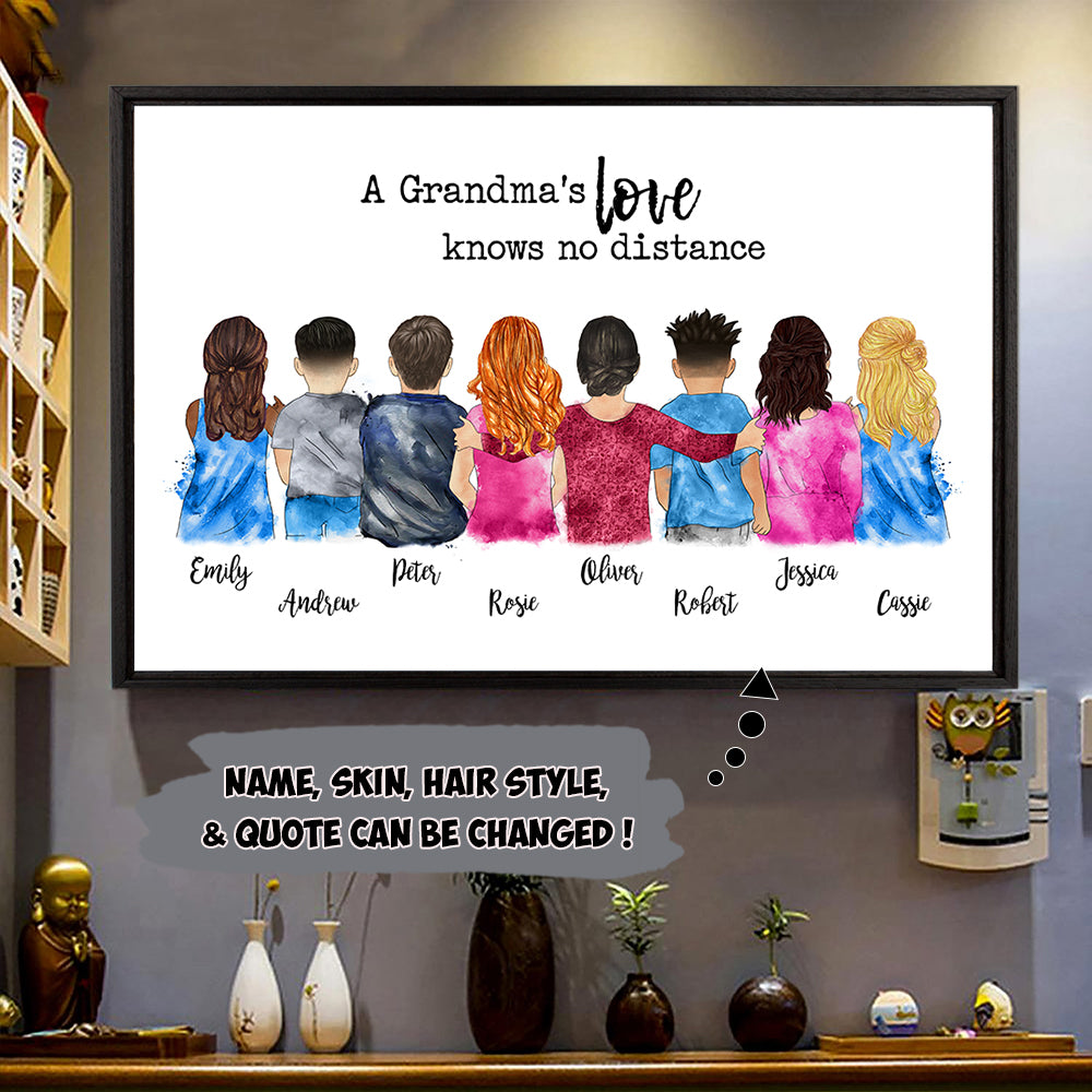 Custom Grandma's Hug, Mother's Hug Mom/Daughters/Sons, Sisters/Brothers Poster Canvas, Perfect Gift For Mother's Day