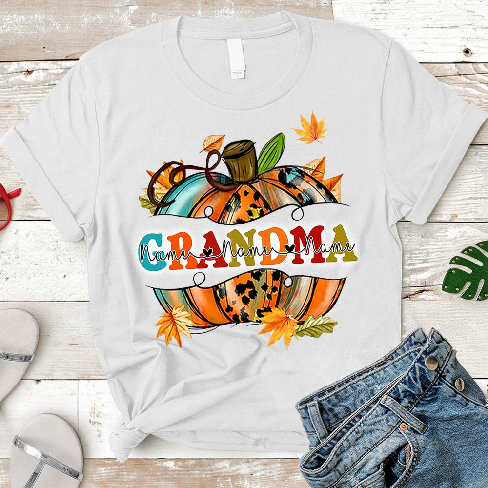 Fall Pumpkin Grandma Personalized Shirts